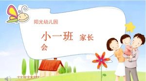 Modello PPT generale per la riunione esperienziale dei genitori del semestre dell'asilo dei cartoni animati