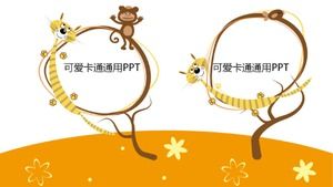 Modelo de ppt de educação infantil laranja requintado de desenho animado