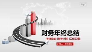 Red creative simple financial year-end summary ppt template