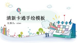 Modèle PPT d'enfants créatifs peints à la main en couleur petit dessin animé frais