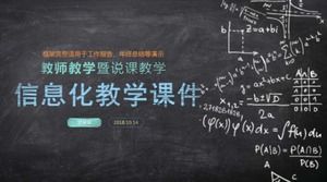 Modèle de ppt de didacticiel d'enseignement d'informations de style tableau noir simple en couleur