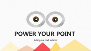 Creative cartoon big eyes work summary PPT template