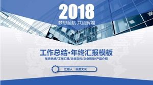 Klassische blaue ppt-Vorlage für die Zusammenfassung der kreativen Arbeit