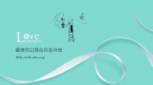 Элегантный и простой романтический свадебный шаблон PPT