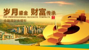 Üst düzey atmosferik finansal varlık yönetimi ürün tanıtımı ppt şablonu