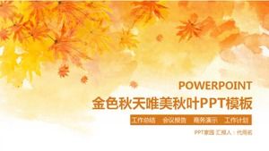 Autunno dorato belle foglie autunnali modello ppt