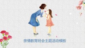 Enfes çizgi film elle çizilmiş aile eğitimi sınıf toplantısı ppt şablonu