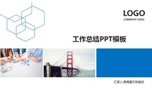 Plantilla ppt de resumen de trabajo de negocios creativos azules