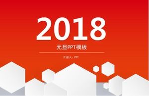 Modelo de ppt de dia de ano novo dinâmico criativo simples vermelho