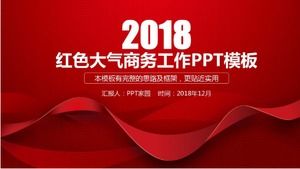 Modèle ppt de résumé de travail d'entreprise d'atmosphère rouge