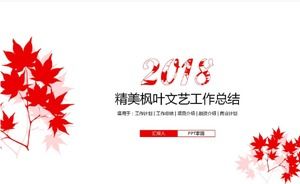 Șablon ppt de rezumat al lucrării de artă rafinat frunze de arțar