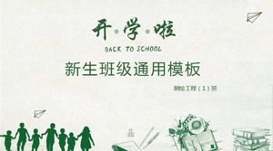 Modello ppt di lezione di conversazione dell'insegnante minimalista disegnato a mano del fumetto