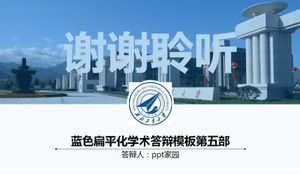Modello PPT di difesa accademica piatta blu