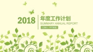 Grüne minimalistische Jahresplan-ppt-Vorlage