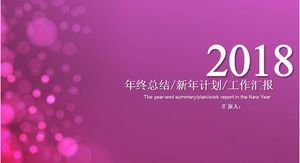 Modello ppt del rapporto di riepilogo di fine anno della moda viola