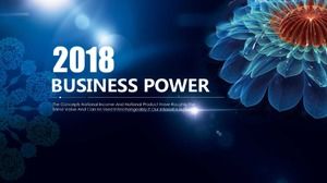 Modelo de ppt de plano pessoal de flores criativas em azul escuro