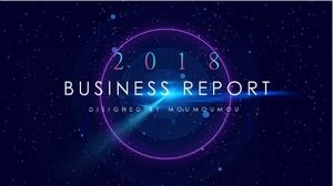 Modelo de ppt de relatório de trabalho de céu estrelado criativo de tecnologia vento