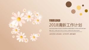 絶妙で美しい花の作業計画pptテンプレート