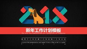 Black creative new year work plan ppt template