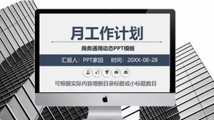 Modelo ppt de plano de trabalho mensal dinâmico de negócios