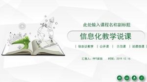 Modèle de ppt d'enseignement et de conférence d'informations peintes à la main de dessin animé