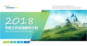 Modèle ppt de plan de résumé de travail de fin d'année frais et à la mode