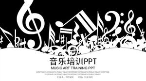 간단한 흑백 음악 교육 ppt 템플릿