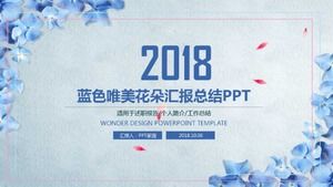 Modello ppt di relazione di debriefing di bellissimi fiori blu