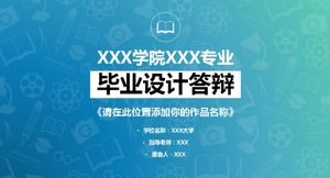 Modello di risposta ppt per la progettazione di laurea di moda blu