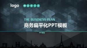 Templat ppt ringkasan pekerjaan datar bisnis teknologi kreatif