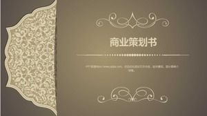 Plantilla ppt de plan de negocios de atmósfera dorada