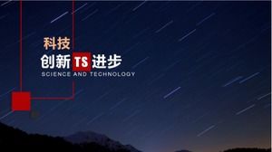 Template ppt penelitian industri internet ringkas merah dan putih