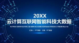 Modelo de plano de negócios de empresa de internet minimalista azul