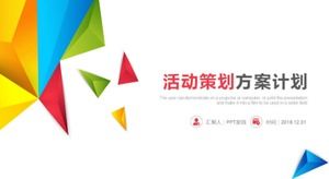 Color low polygon school activity planning ppt template