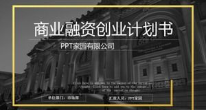 Template ppt rencana bisnis pembiayaan bisnis hitam sederhana