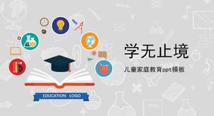 Modello ppt per l'educazione familiare dei bambini del fumetto semplice