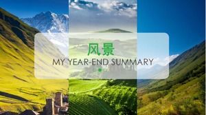 Bellissimo paesaggio template_blue sky e campi verdi