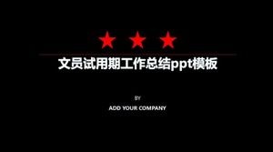 Modèle ppt de résumé de travail de période d'essai de commis