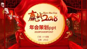 Template ppt perencanaan pertemuan tahunan merah yang indah