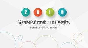 Czterokolorowy mikro trójwymiarowy szablon raportu z pracy