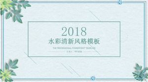 Plantilla ppt de estilo fresco de acuarela