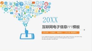 Modèle de ppt de conférence de l'industrie Internet minimaliste blanc