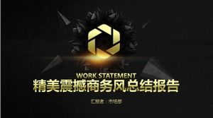 Exquisite high-end atmosphere black gold business work summary report ppt template