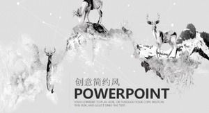 Kreative minimalistische Arbeitszusammenfassung PPT-Vorlage