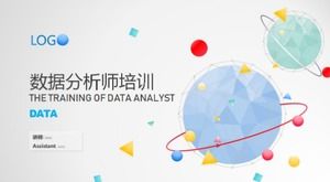 Plantilla ppt de entrenamiento de analista de datos de viento de tecnología simple