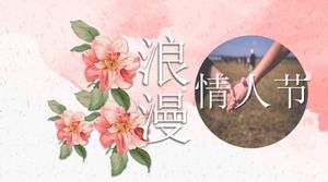 Güzel romantik çiçekler Sevgililer Günü ppt şablonu