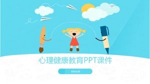 Cartone animato bellissimo carino semplice modello ppt salute mentale