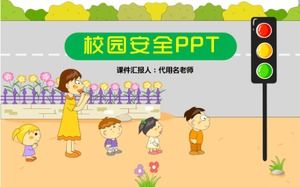 Șablon ppt de educație pentru siguranța campusului creativ de desene animate