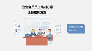 Karikatür işletme kurumsal çalışan eğitimi ppt şablonu