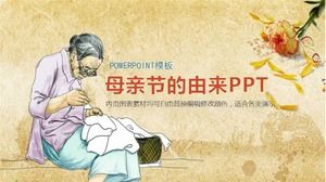母親節的由來PPT模板下載